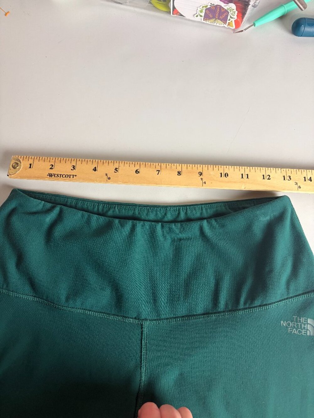 The North Face Women's Size L Power Form Leggings High Rise Crop Botanical Green - Picture 7 of 8